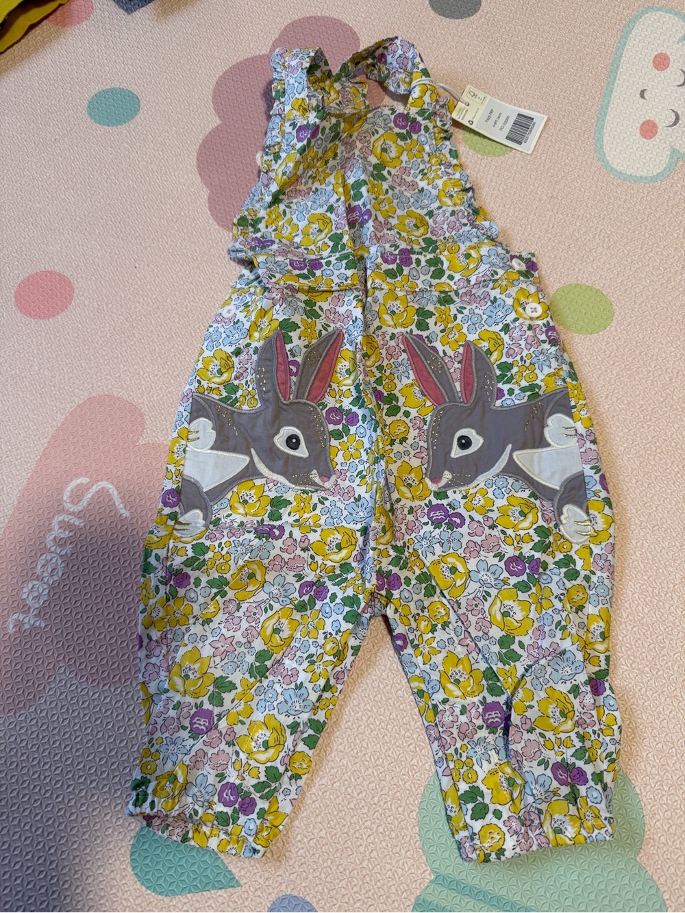 Baby Boden floral bunny appliqué